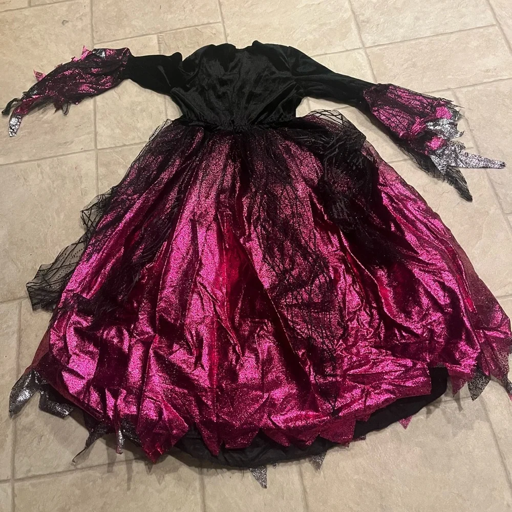 Shimmer Witch girls 3-4t costume. Beautiful shiny bright pink/ black dress&hat.